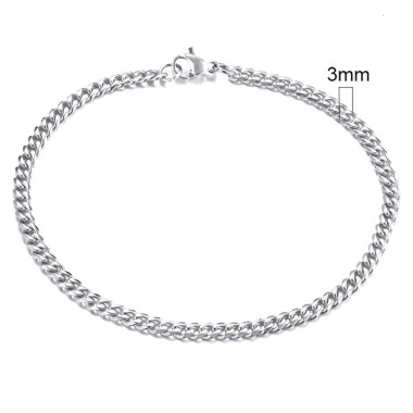 Bransoletka męska pancerka srebrna cienka 3 mm 