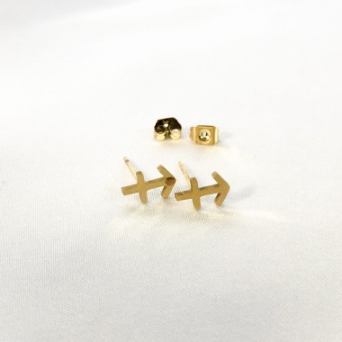 Kolczyki damskie Znak zodiaku Strzelec złote na sztyft 