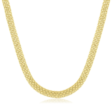Łańcuszek złoty ciekawy splot elegancki 40 cm + 5cm stal chirurgiczna