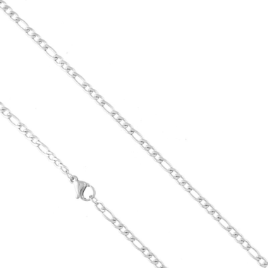 Łańcuszek srebrny splot figaro delikatny 45 cm stal chirurgiczna 