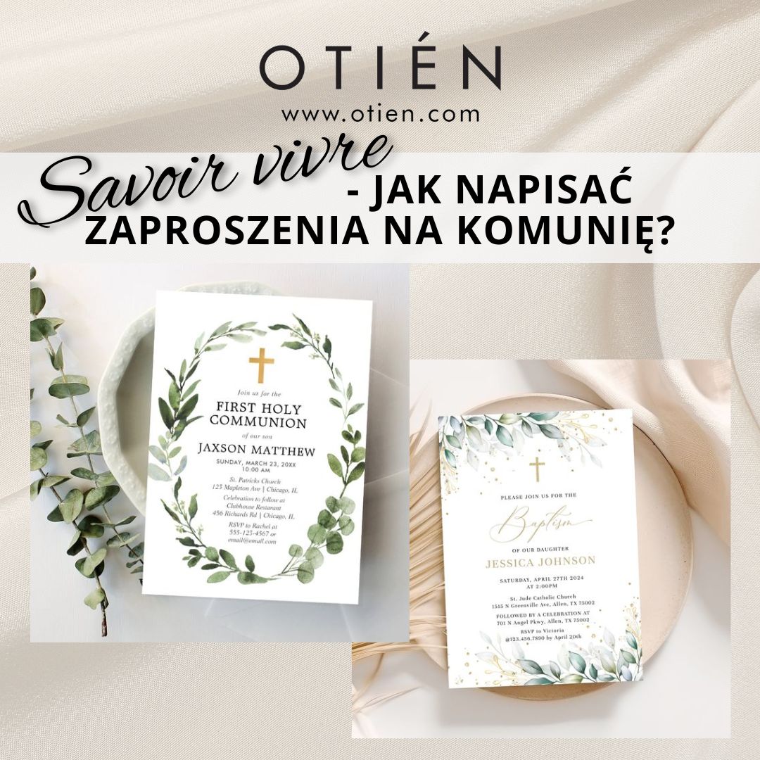 Savoir vivre zaproszenia na komunię